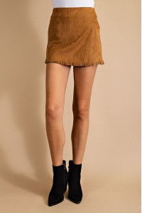 Front Wrap Suede Shorts