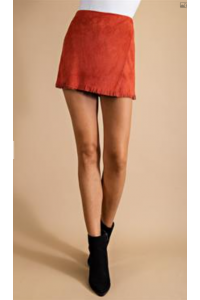 Front Wrap Suede Shorts