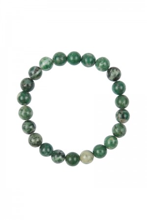 Qinghai Jade Stone Stretch Bracelet