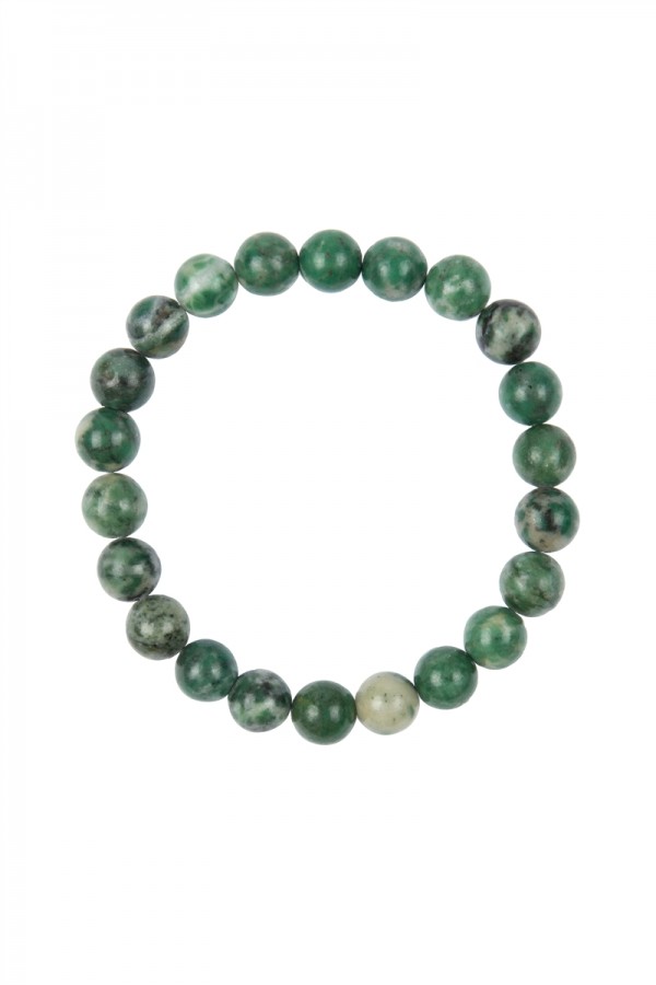 Qinghai Jade Stone Stretch Bracelet