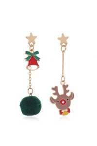 Elk Pompom Alloy Earrings