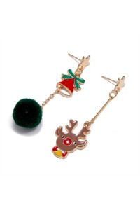 Elk Pompom Alloy Earrings