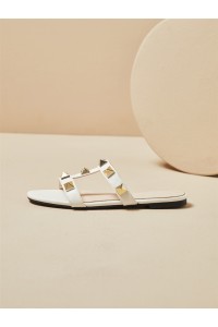 Hollow Rivet Stud Flat Sandal