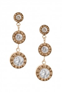 Roman Numerals Disc Chain Earrings