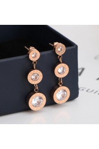 Roman Numerals Disc Chain Earrings