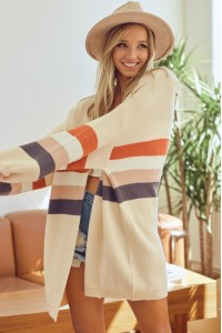 Sorted Color Open Cardigan Sweater