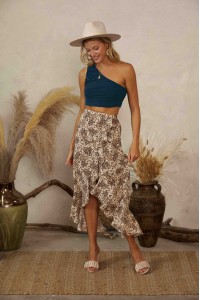 Ruching One Shoulder Crop Top