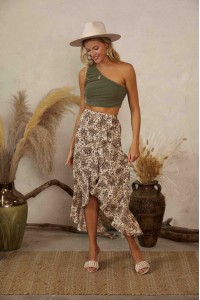 Ruching One Shoulder Crop Top